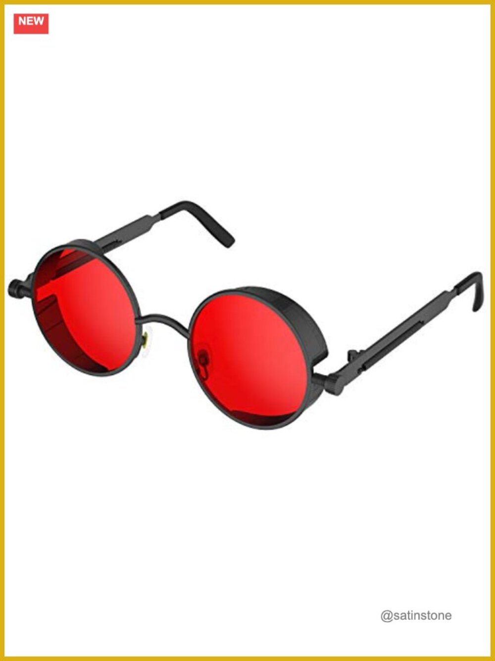 Retro Gothic Steampunk Round Sunglasses Metal Frame UV400